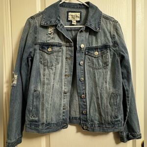 Forever 21 Ripped Jean Jacket